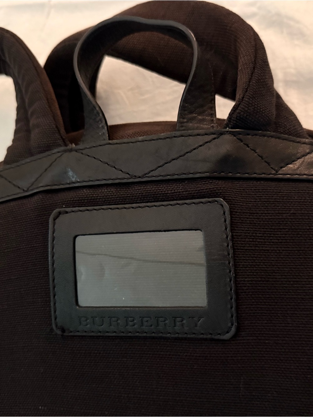 Burberry Brown and Tan Canvas Backpack with Plaid Accentv - Picture 5 of 14